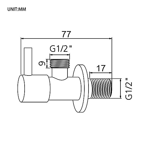 GRIFEMA - Llave de Escuadra con Palanca, 1/2 x 1/2 pulgadas, escuadras de ángulo, Crome [Exclusivo en Amazon]