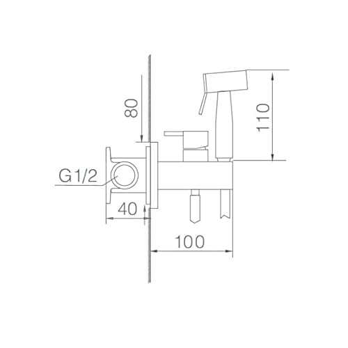 Grifo bidet empotrado Imex Serie Munich Niquel Cepillado RDM001/NQ, Kit Ducha Higienica Duchas Bidet Mano Con Mezclador, Monomando empotrar para bidé WC