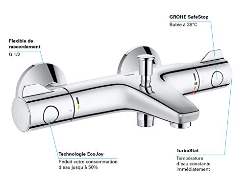 Grohe Grohtherm 800 - Grifo termostático para bañera y ducha, montaje en pared (Ref. 34569000)