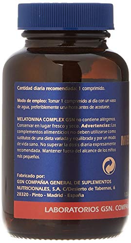 G.S.N. Complemento Alimenticio, Melatonina complex + pasiflora - 120 comprimidos