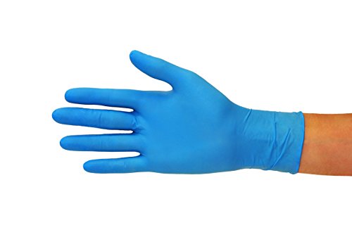 Guantes de nitrilo, 100 pcs caja (L, Azul), guantes de examen desechables, libres de látex, sin polvo, limpieza guantes, sanitarios para la cocina, cocina limpieza, limpieza seguridad manejo de alimen