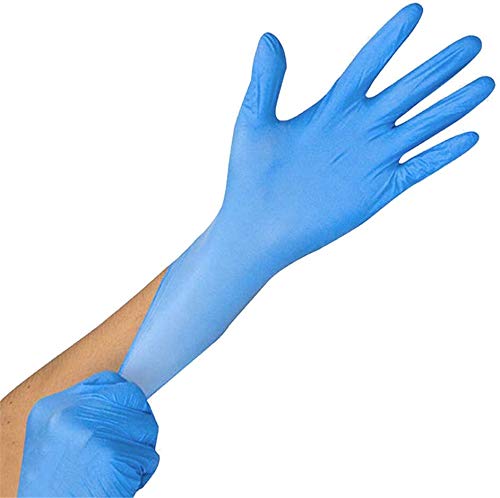 Guantes de nitrilo desechables, sin látex, sin polvo, para mecánicos, automoción, limpieza o aplicaciones de tatuaje, paquete de 100, XL, 100