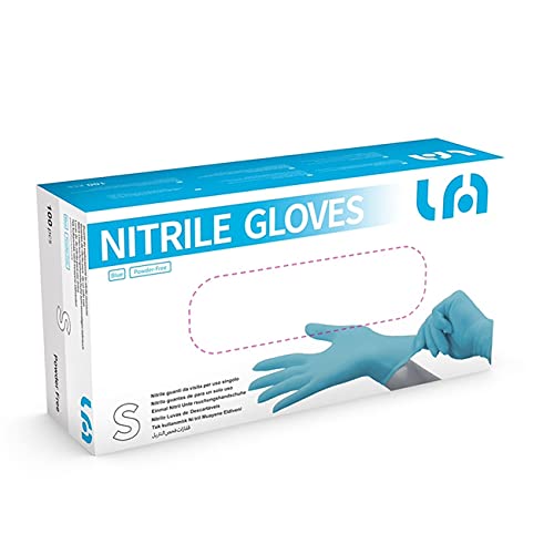 Guantes de Nitrilo sin polvo RF05 Caja de 100pc Azul.Talla M, Máxima protección, suavidad y elasticidad. Indicado para hospitales, alimentación, automoción, etc.