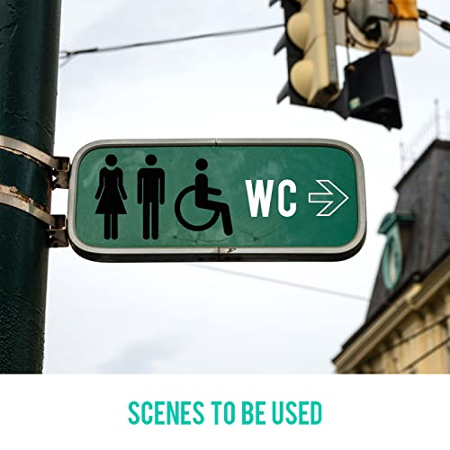 Gullnest Señales WC Mujer + Hombre + Minusválido 20CM, Set de 3pcs Carteles para Puerta Aseo, Signo Autoadhesivo de Acero Inoxidable, Pegatinas 3D Señal de Baño para Casa Hotel Restaurante