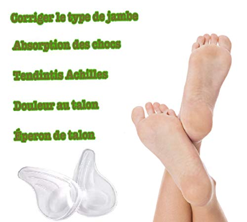 Guyu - Plantillas de alivio y overpronación para talón medio y lateral para alinear el pie, el dolor de rodilla, las piernas arqueadas, la artritis