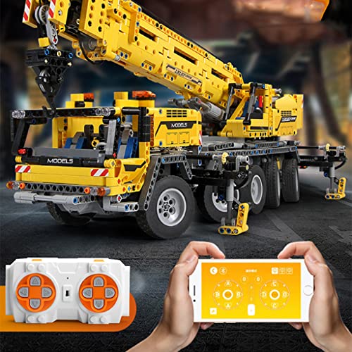 GXQGSD 2.4G/App Control Remoto grúa camión y 8 Motores, Juguete de Construcción de la Serie Ingeniería para Niños,Ingenious Machines Kit de Construcción de Juguete,2590+ compatibles con Lego Technic