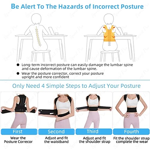 GYL-XF Corrector De Postura Corrector De Columna, Cinturón De Postura Saludable para Hombres Y Mujeres, Corrector De Postura Ajustable Soporte De Espalda (Size : XXL)