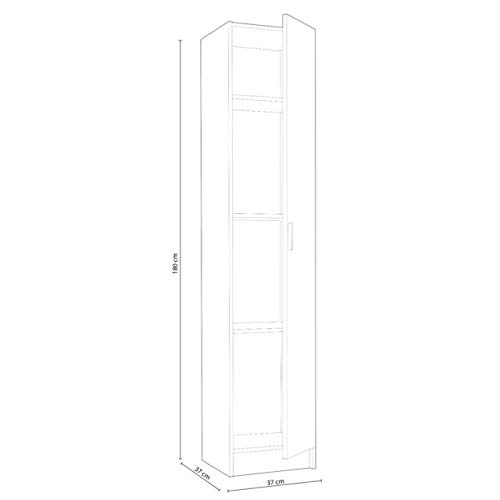 HABITMOBEL Mueble Multiusos Altura 180 cm con Colgador Incluido, para escobero o fregonas Plus