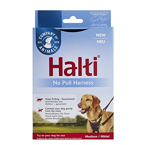 Halti No Pull Harness - Arnés sin tirones para perros medianos, Negro, Medium (34-50 cm)