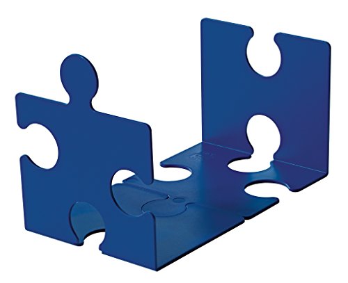 Han Puzzle - Sujetalibros (2 unidades, 123 x 142 x 171 mm), diseño de pieza de puzzle, color azul