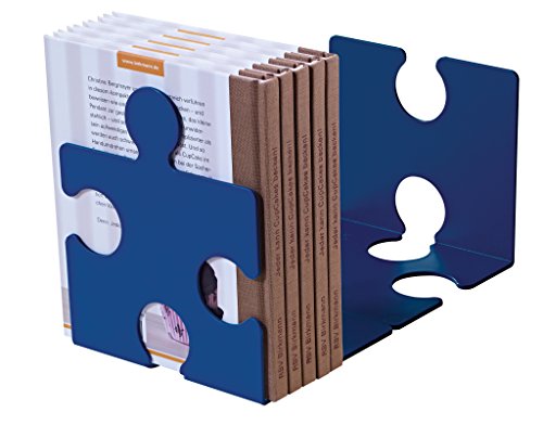 Han Puzzle - Sujetalibros (2 unidades, 123 x 142 x 171 mm), diseño de pieza de puzzle, color azul