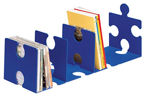 Han Puzzle - Sujetalibros (2 unidades, 123 x 142 x 171 mm), diseño de pieza de puzzle, color azul