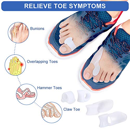 Haofy Gel Protector de Juanete para de Dedo Gordo, Separadores de Dedos de Silicona Corrector de Juanete para Dedo en Martillo Alivio del Dolor Juanete, Hallux Valgus Toe separador - 2 Pares