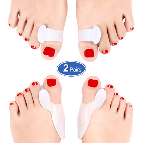 Haofy Gel Protector de Juanete para de Dedo Gordo, Separadores de Dedos de Silicona Corrector de Juanete para Dedo en Martillo Alivio del Dolor Juanete, Hallux Valgus Toe separador - 2 Pares