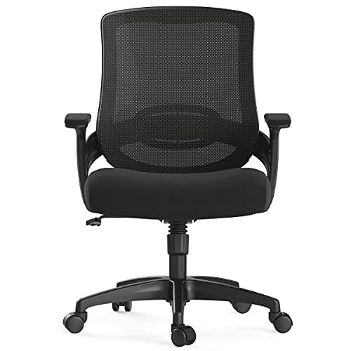 Hbada Silla de Oficina Ergonómica Silla de computadora Silla giratoria para el hogar Sillón Silla de Malla Silla elevadora, Negra