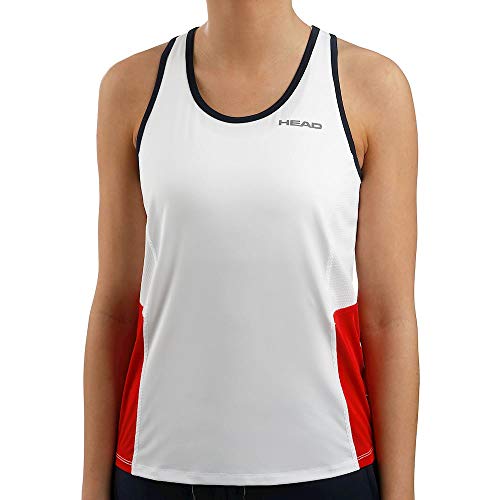 Head Club Tank Top W Camisetas, Mujer, Blanco, Rojo, S