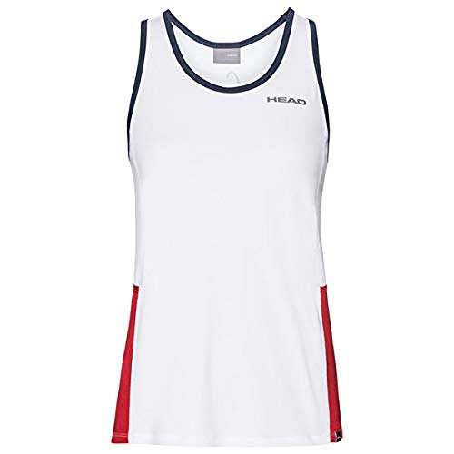 Head Club Tank Top W Camisetas, Mujer, Blanco, Rojo, S