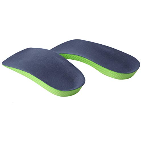 Healifty Plantillas ortopédicas de 3/4 de longitud plantillas de media zapatilla para pies planos fascitis plantar arcos caídos - talla m (verde)