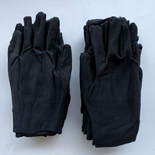 HEALLILY 12 Pares de Guantes de Trabajo Guantes de Algodón Guantes de Limpieza Reutilizables Guantes de Protección para Adultos Mano de Obra para Trabajos de Jardinería Industrial M Negro