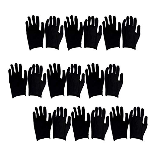 HEALLILY 12 Pares de Guantes de Trabajo Guantes de Algodón Guantes de Limpieza Reutilizables Guantes de Protección para Adultos Mano de Obra para Trabajos de Jardinería Industrial M Negro