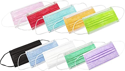 Health Care Made in Italy - (5 sobres de 10) 50 Mascarillas Médico Quirúrgicas multicolor - color -Tipo II -2 - Desechables de 3 capas - Certificado CE - 3 capas - Polipropileno-