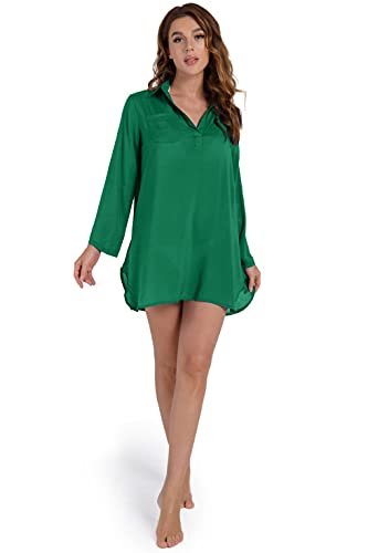 heekpek Mujer Gasa Pareos Traje De Baño Bikini Playa Manto Blusa Media Manga para Playa o Piscina,Vestido de Playa Vintage