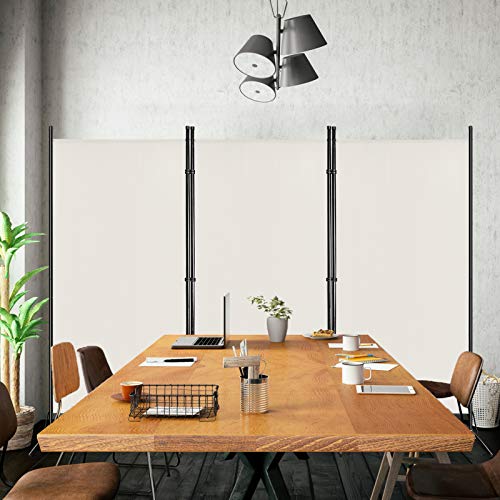 HENGMEI Biombo Divisor 260x180cm Separador de Espacios 3 Paneles Biombo para Hogar Casa Jardín Salón, Beige