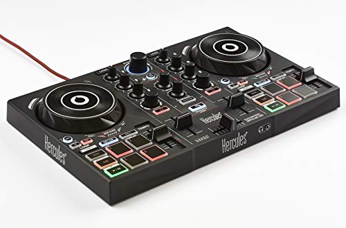 Hercules DJControl Inpulse 200 – Controlador DJ con USB, adecuado para principiantes que están aprendiendo a mezclar - 2 pistas con 8 pads y tarjeta de sonido