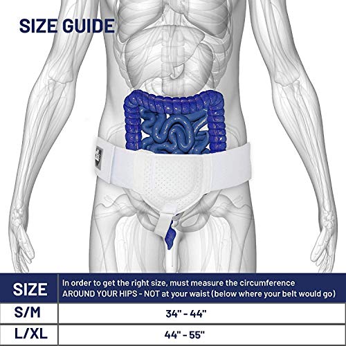 Hernia Guard por Everyday Medical I Cinturón de Hernia Inguinal para Hombres I Lado Izquierdo o Derecho I Braguero de Soporte para Hernia Inguinal con Correa de Cintura Ajustable I S/M