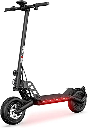 Hiboy Titan Patinete Eléctrico para Adultos 800W, 25 Km/h- 48V 12,5 Ah, Alcance 45 Km, neumáticos de Aire de 25.4cm, Scooter eléctrico Plegable con Sistema de frenado Doble (Rojo y Negro)