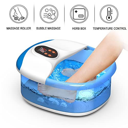 Hidromasaje para Pies Spa Pies Foot Spa Masaje Burbujas, Bañera Para Pies Aliviar los Dolores de los Pies Campo de luz Roja, Función de Mantenimiento del Calor, Spa para los pies