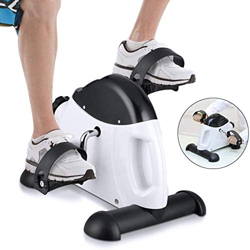 himaly Mini Bicicleta Estática con Pantalla LCD para Entrenamiento de Brazos y Piernas Minibicicleta Ajustable para Hacer Ejercicio en Casa para Mujer y Hombre,Pedales Estaticos(Blanco)