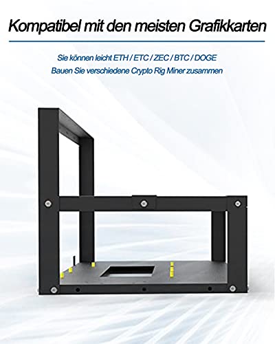 HIMAugbo Mining Case Rack Motherboard Bracket, Open Mining Rig Frame for 6~8 gpu Mining Case Rack, para ATX/Btx/Flex/Itx/Microatx, Ventilador de 4 X 12 cm, 8gpu