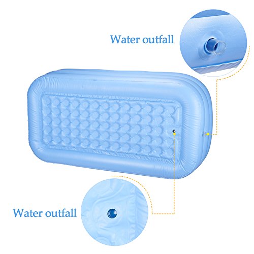 Hiram Bañera Hinchable de PVC Bañera Portátil 160 X 82 X 72CM Bañera Hinchable Portátil para Adultos Bañera Inflable Adulto para SPA en Casa o Jardín (con Bomba electrica)