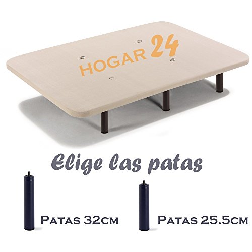 HOGAR24 Base TAPIZADA + 6 Patas DE Metal con Tejido 3D Y VÁLVULAS DE TRANSPIRACIÓN-135x190cm-PATAS 32CM