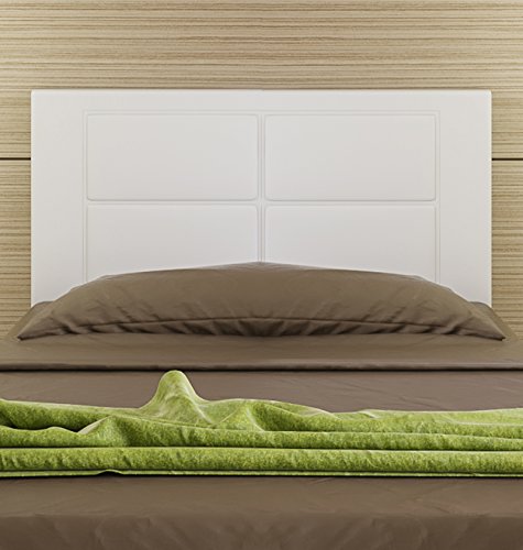 Hogar24-Cabecero Cama tapizado 105 x 55 x 3,0 cm, válido para Cama 80, 90, y 105 cm (Blanco)