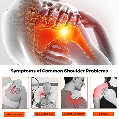 Hombrera calefactable, con 3 niveles de ajuste de calor para el hombro, el dolor de hombros, la rigidez del hombro, el manguito rotador para el hombro izquierdo y derecho, para hombre y mujer