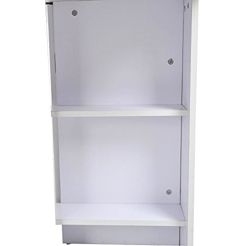 HOMCOM Mesa de Comedor Plegable Mesa de Madera con 2 Solapas 2 Estantes de Almacenaje y Ruedas para Cocina 80x140x74 cm Blanco