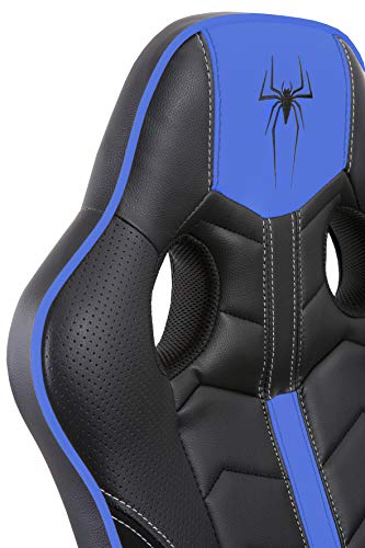 Home Heavenly®- Silla Gaming Spider-S, Silla de Oficina, sillón Gamer ergonómico, Giratorio Asiento Regulable en Altura (Azul)