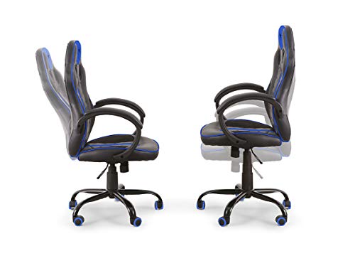 Home Heavenly®- Silla Gaming Spider-S, Silla de Oficina, sillón Gamer ergonómico, Giratorio Asiento Regulable en Altura (Azul)