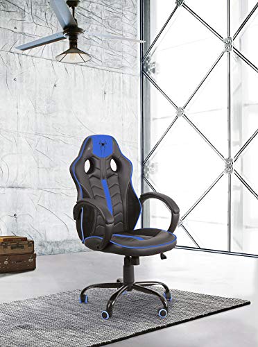 Home Heavenly®- Silla Gaming Spider-S, Silla de Oficina, sillón Gamer ergonómico, Giratorio Asiento Regulable en Altura (Azul)