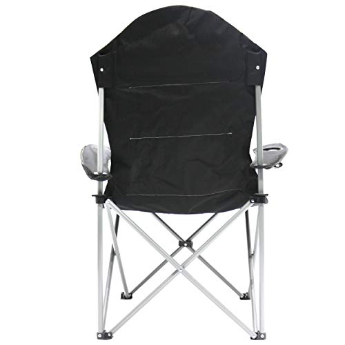 Homecall - Silla de camping plegable con portavasos en el reposabrazos (negro/crema)