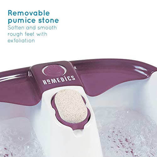 HoMedics Bubblemate Baño para Pies Hidromasajeador, Burbujas Masajeantes, Exfoliación con Piedra Pómez Integrada para Pedicura, Desestresante, Alivia el Dolor