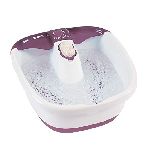 HoMedics Bubblemate Baño para Pies Hidromasajeador, Burbujas Masajeantes, Exfoliación con Piedra Pómez Integrada para Pedicura, Desestresante, Alivia el Dolor