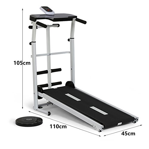 homelikesport Manual Cinta de Correr Sin Electricidad Andar para Correr Máquina de Entrenamiento 110 * 45 * 105CM