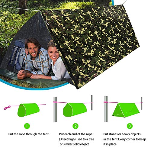 HONYAO Saco de Dormir Emergencia, Mantas Termica de Aluminio, Supervivencia Bivy para Vivac, Cámping, Excursionismo, Trekking