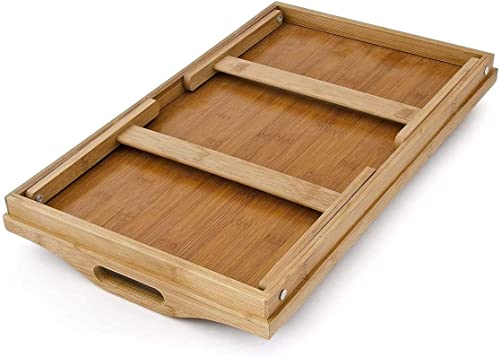 HOOM Bandeja para Cama Plegable, Mesa Desayuno con Patas Plegables Mesa bambú 50 * 30 * 22cm Tablet de Cama Plegable (ASA)