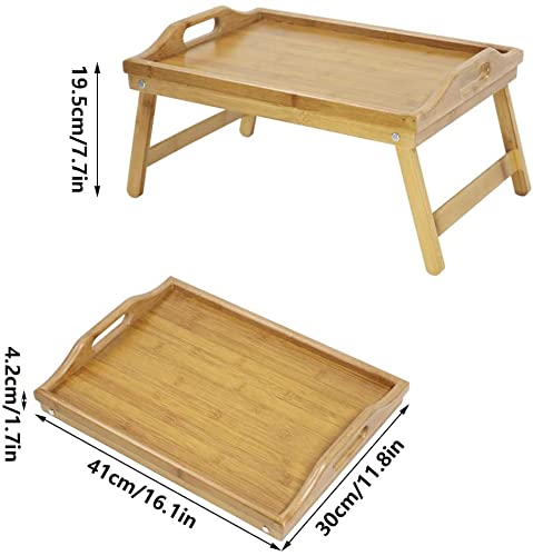 HOOM Bandeja para Cama Plegable, Mesa Desayuno con Patas Plegables Mesa bambú 50 * 30 * 22cm Tablet de Cama Plegable (ASA)