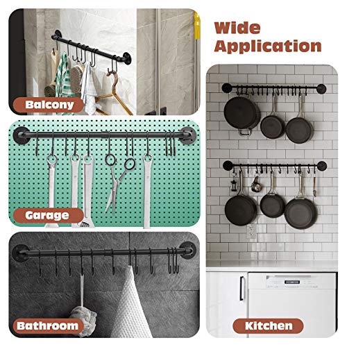 Housolution 85 cm Colgador de Utensilios de Cocina Barra Cocina Utensilios con 15 Ganchos, Organizadores para Utensilios de Cocina, adecuado para cocina, baño y dormitorio