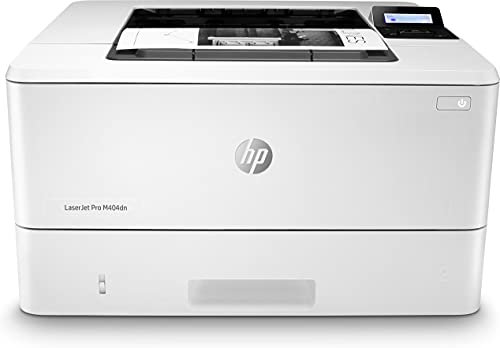 HP LaserJet Pro M404dn W1A53A, Impresora A4 Monofunción Monocromo, Impresión a Doble Cara Automática, Gigabit Ethernet, USB 2.0, HP Smart App, Pantalla Gráfica LCD, Blanca